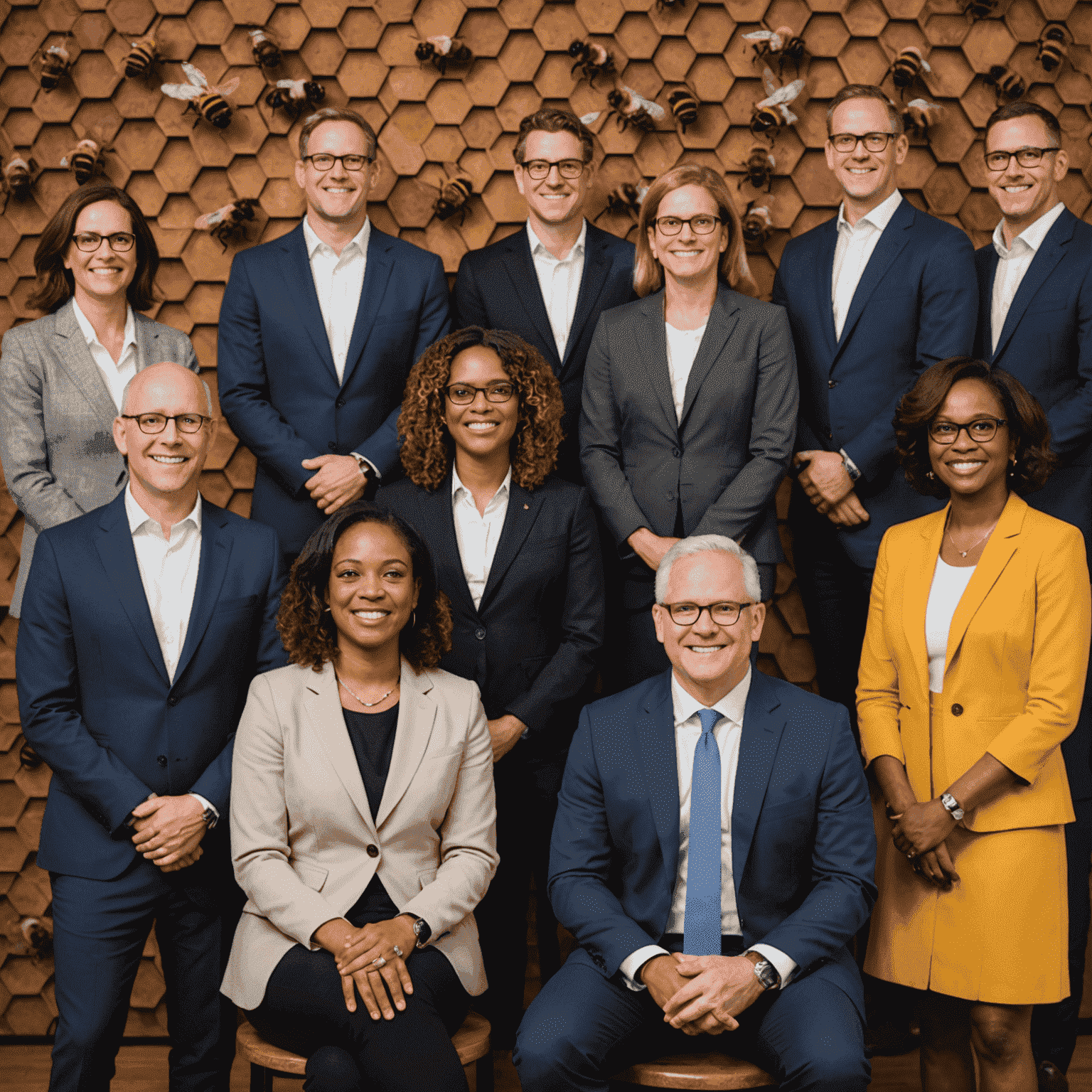 A group photo of Firm B's leadership team, showcasing diversity and inclusion as a result of their BEE policy implementation