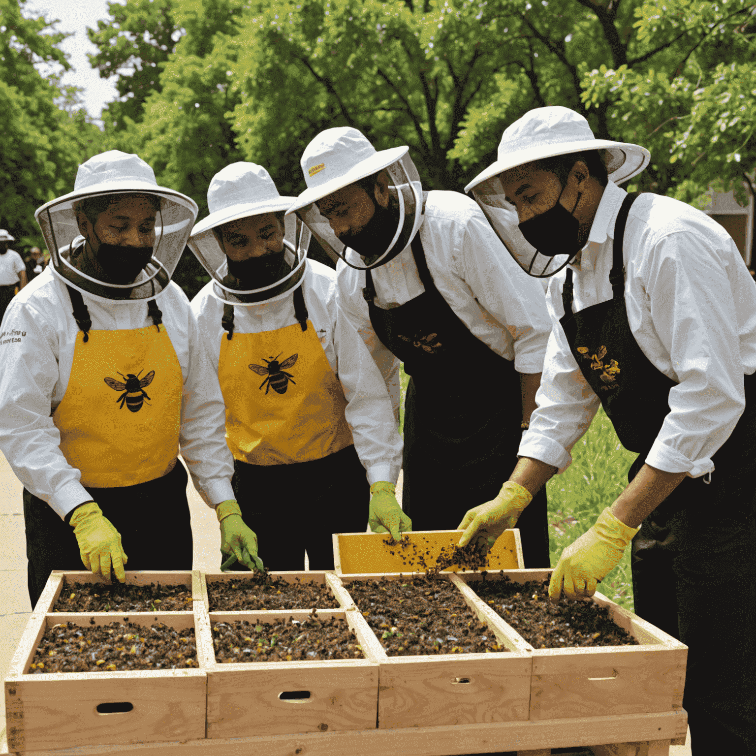 Firm C's employees engaged in a community outreach program, demonstrating their commitment to BEE policies and social impact